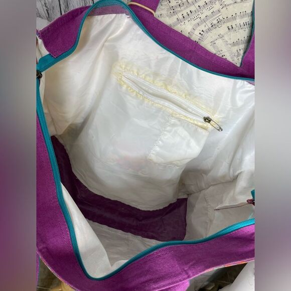 Kate McRostie Canvas Tote Handbag Peacock Design - Picture 9 of 13